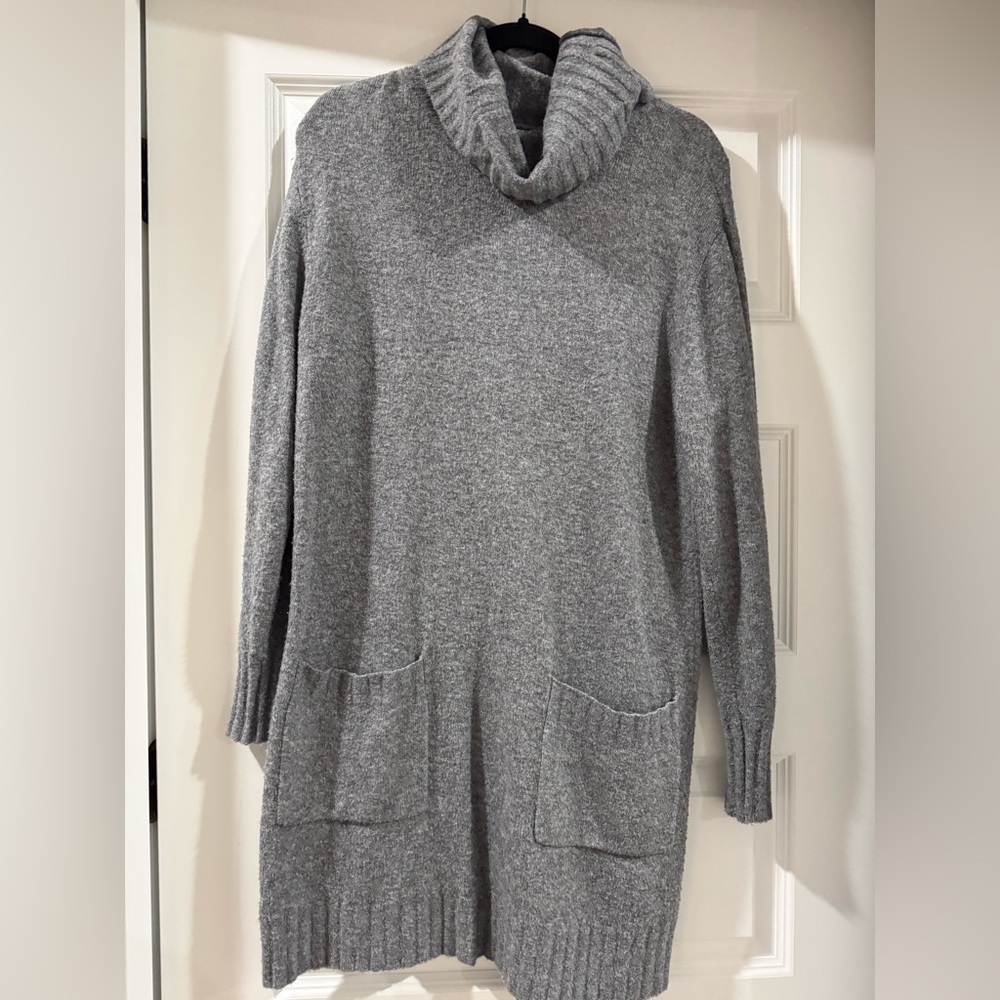 LOFT Gray Long Sleeve Sweater Dress